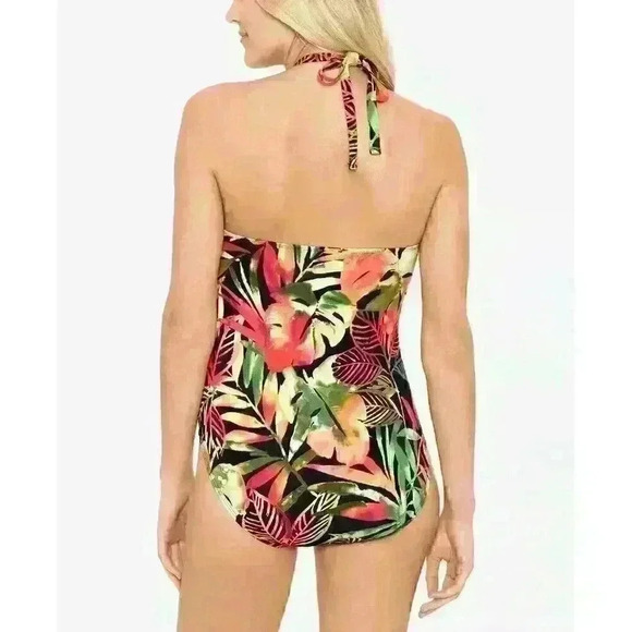 NEW! Lauren Ralph Lauren Women's 10 High-Neck One-Piece Swimsuit NWT $138 - Picture 2 of 3